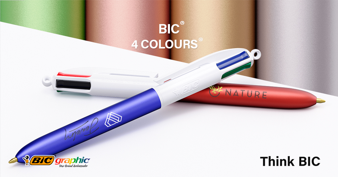 Le stylo BIC 4 Couleurs personnalisé : L’accessoire promotionnel incontournable