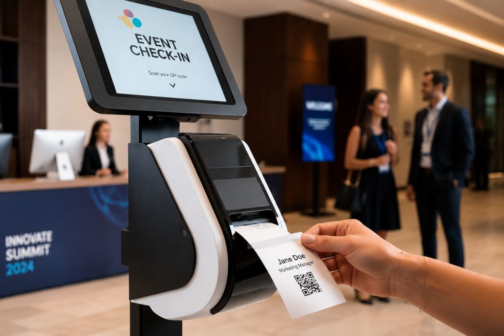 Check-in et impression de badges : EventMobi innove avec BadgeON