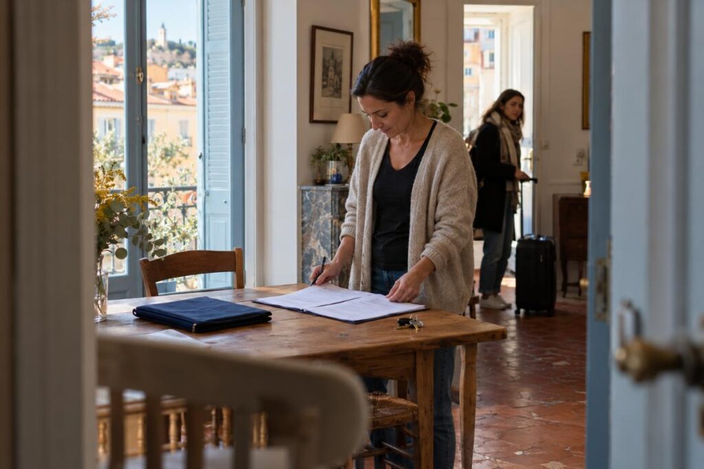 Préparation du contrat et de l’état des lieux pour encadrer une location saisonnière à Nice et prévoir la restitution des clés